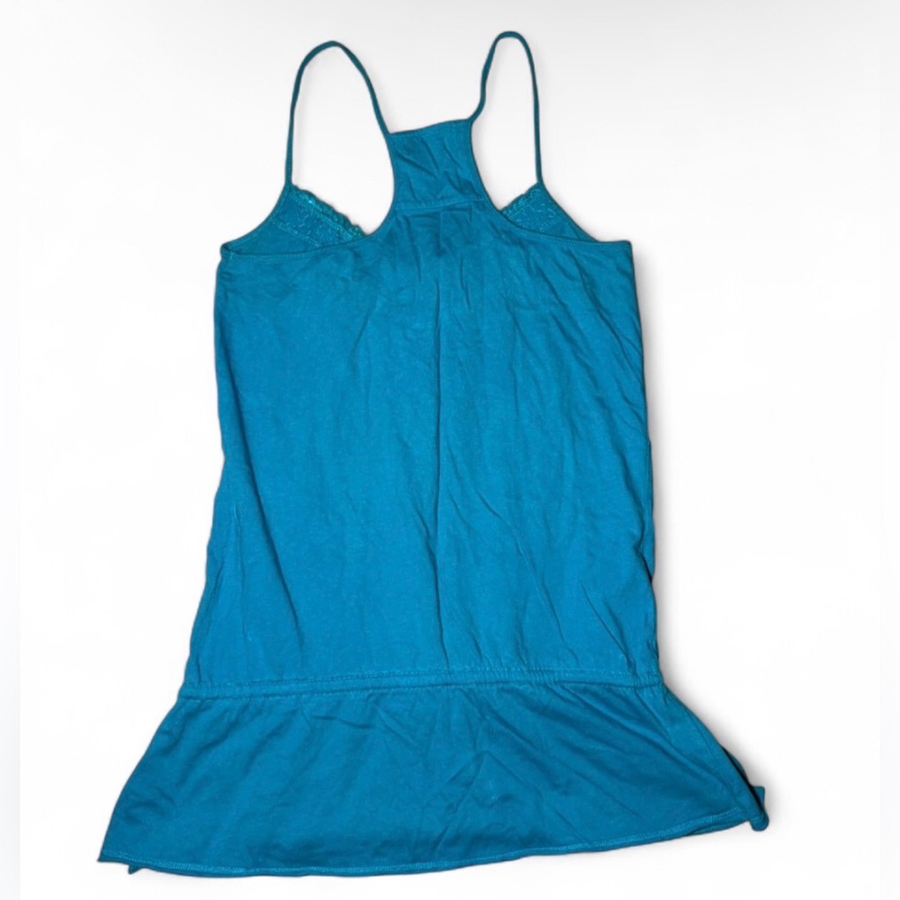 Y2K vintage Guess Jeans blue sequin tank top with cinch tie 🪩 - Picture 2 of 7